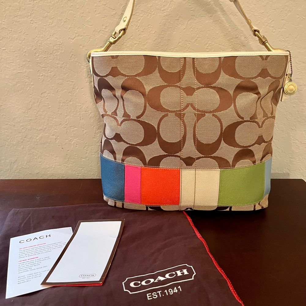 COACH Signature Shoulder Tote Handbag